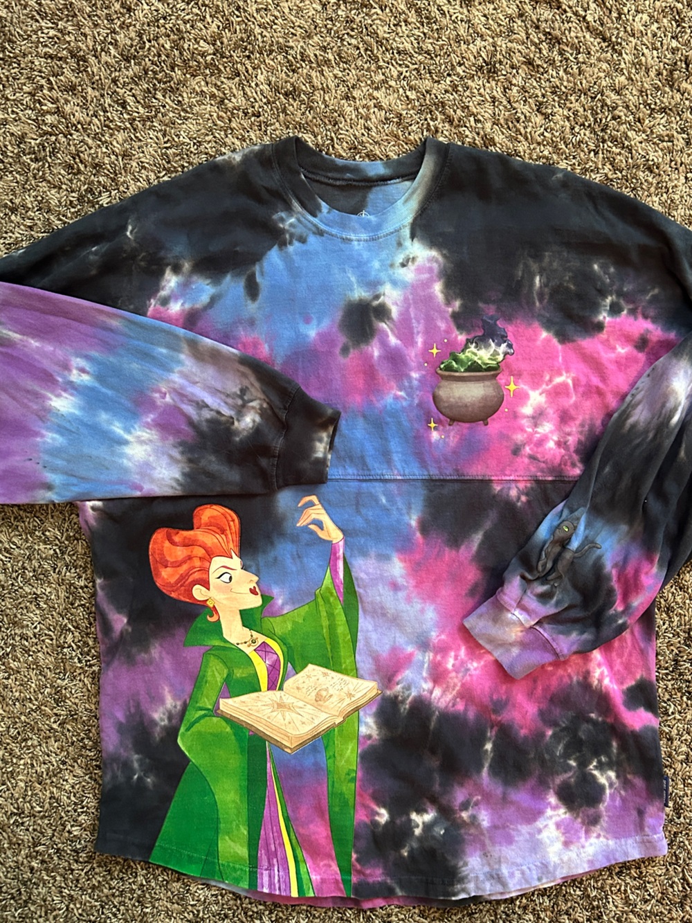 Disney Tie-Dye Purple & Black Hocus Pocus Crewneck Spirit Jersey